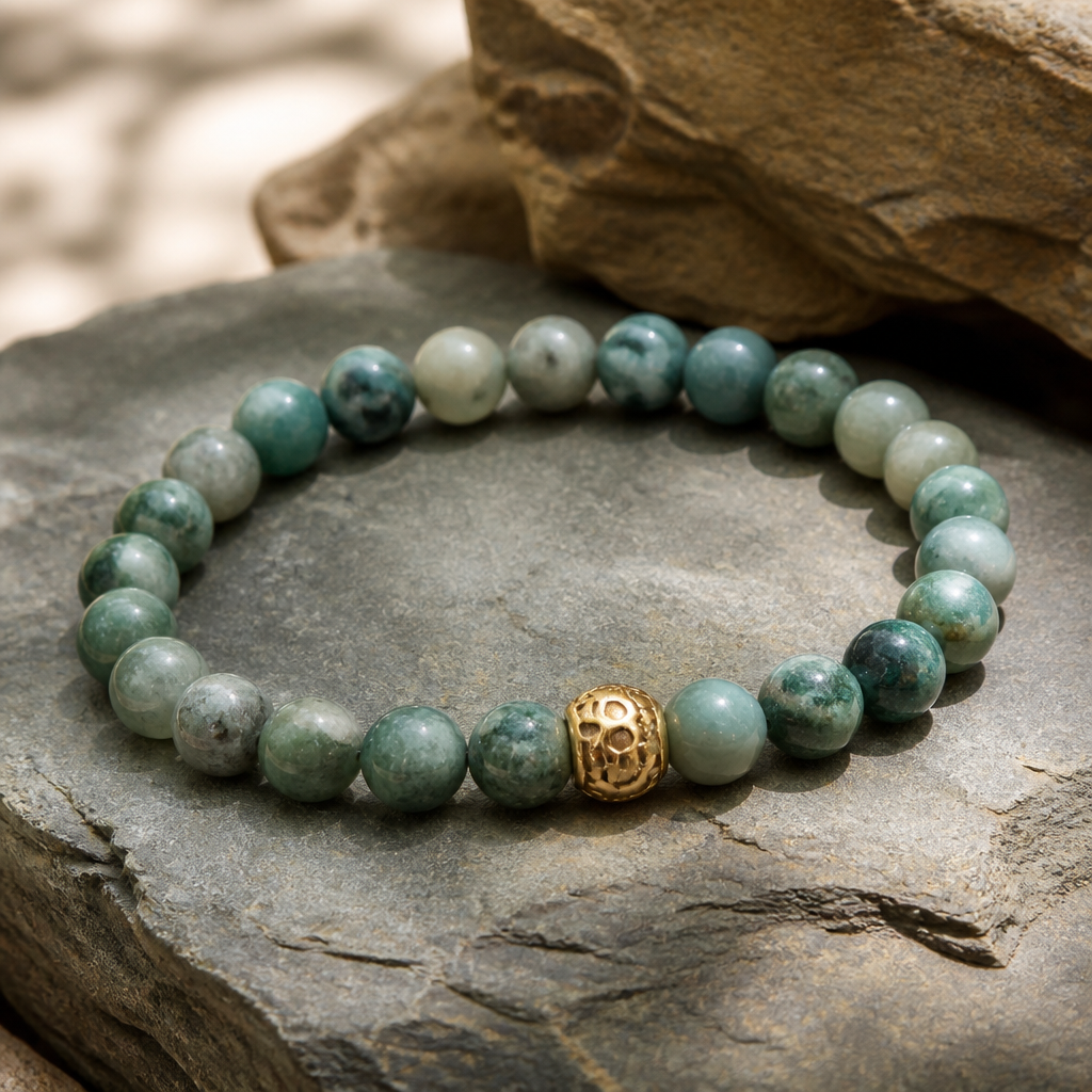 Unikat-Armband in kühlen grün-blauen Tönen